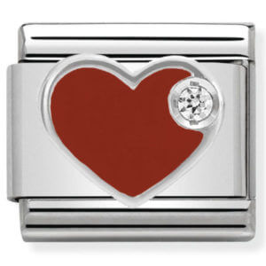 Nomination Silver Red Heart