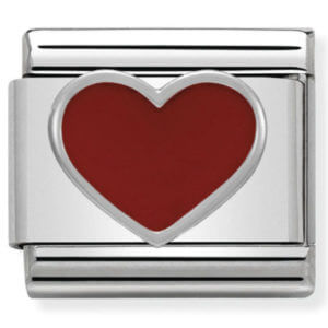 Nomination Silver Red Heart