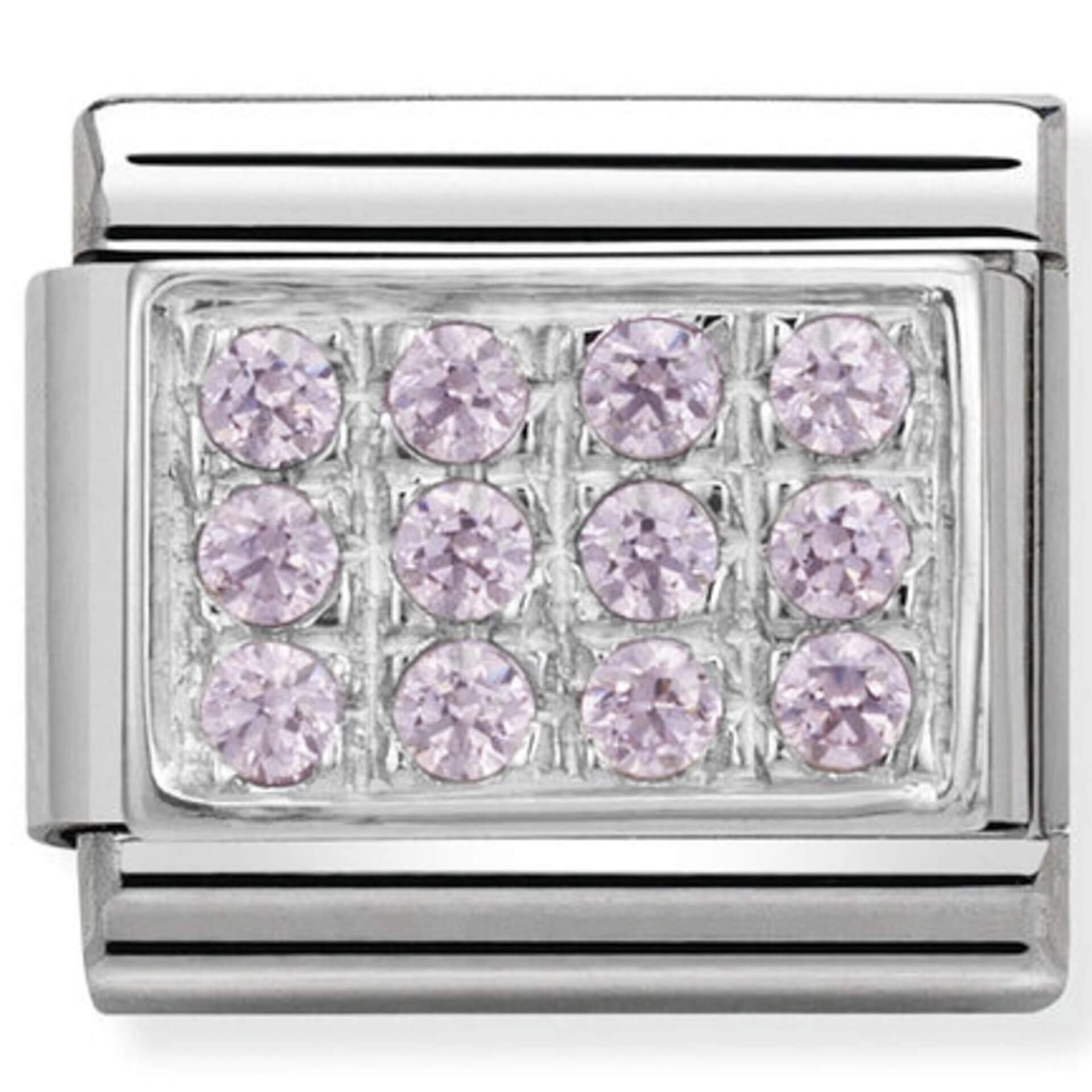 Nomination Silver Pink Pave