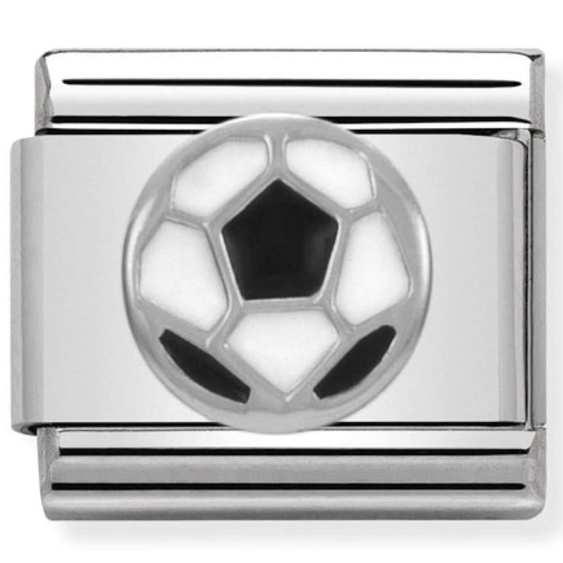 Nomination Silver Black And White Football