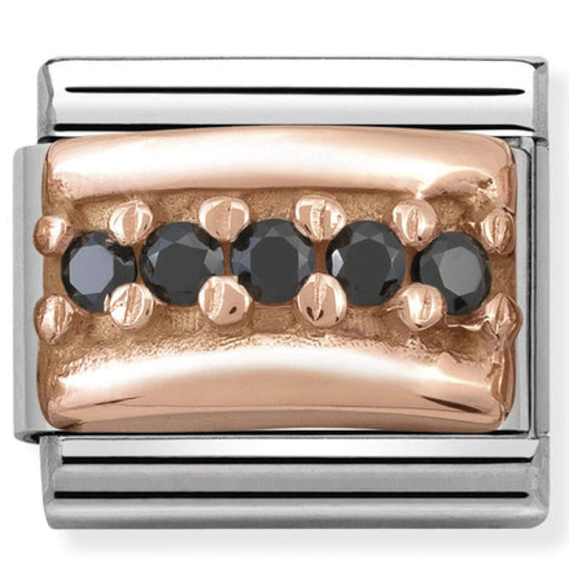 Nomination Rose Gold Black CZ