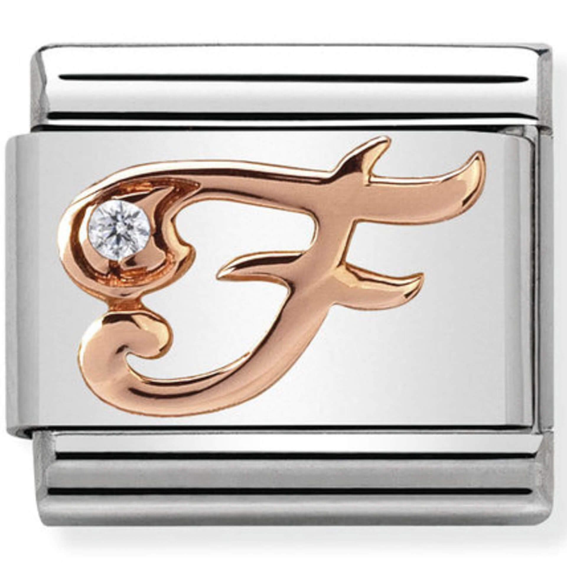 Nomination Rose Gold Letter "F"