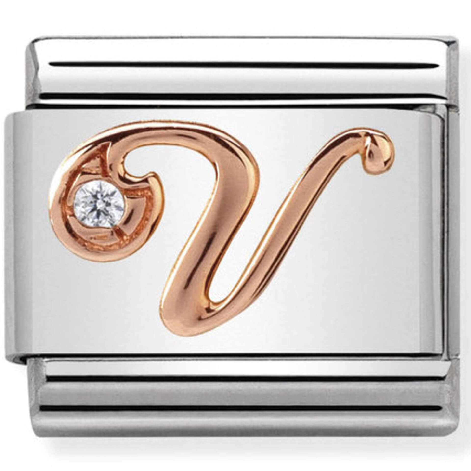 Nomination Rose Gold Letter "V"