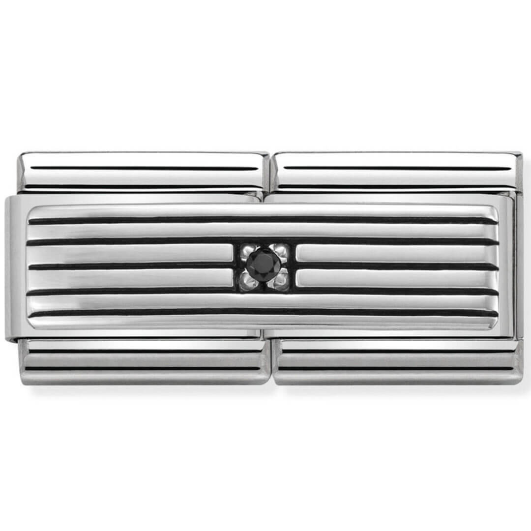 Nomination Silver Lines With Black CZ