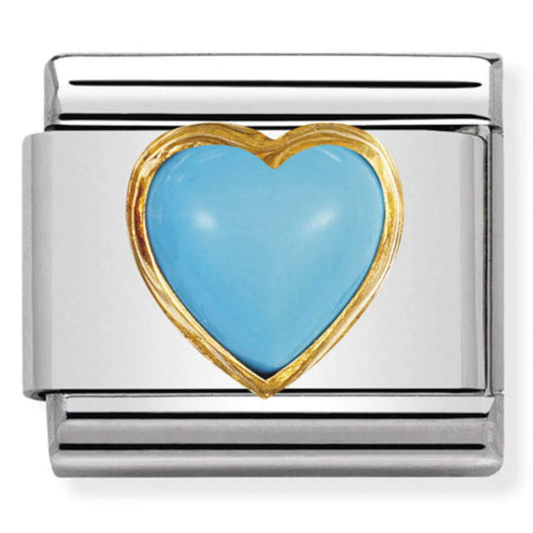 Nomination Gold Heart Turquoise (Birthstone of December)