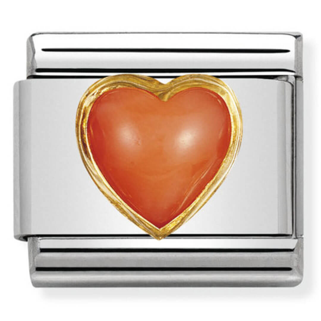 Nomination Gold Heart Pink Coral