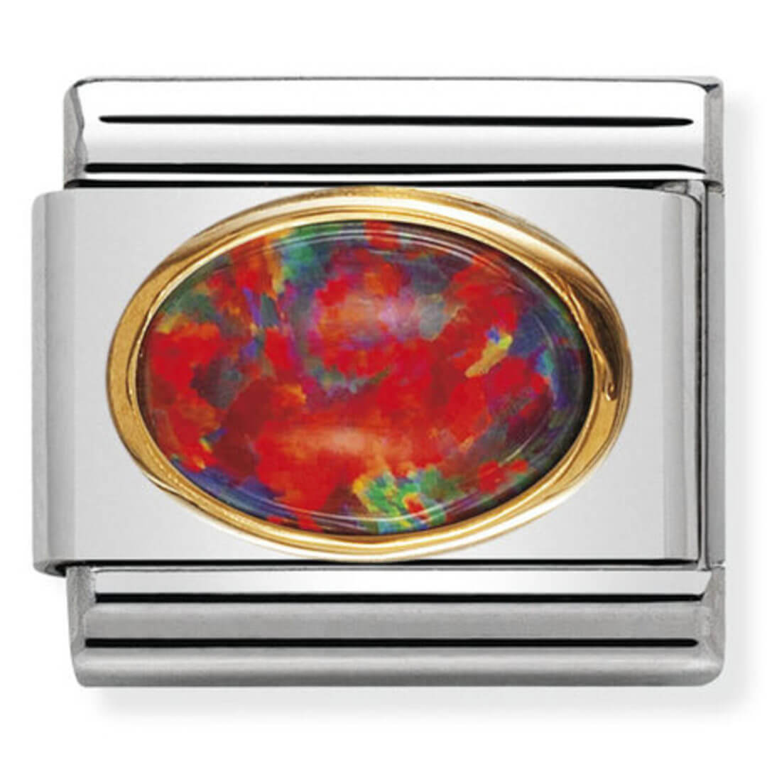 Nomination Gold Oval Red Opal