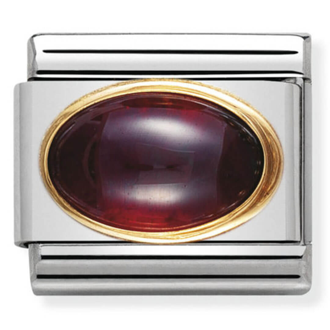 Nomination Gold Oval Garnet (Birthstone of January)