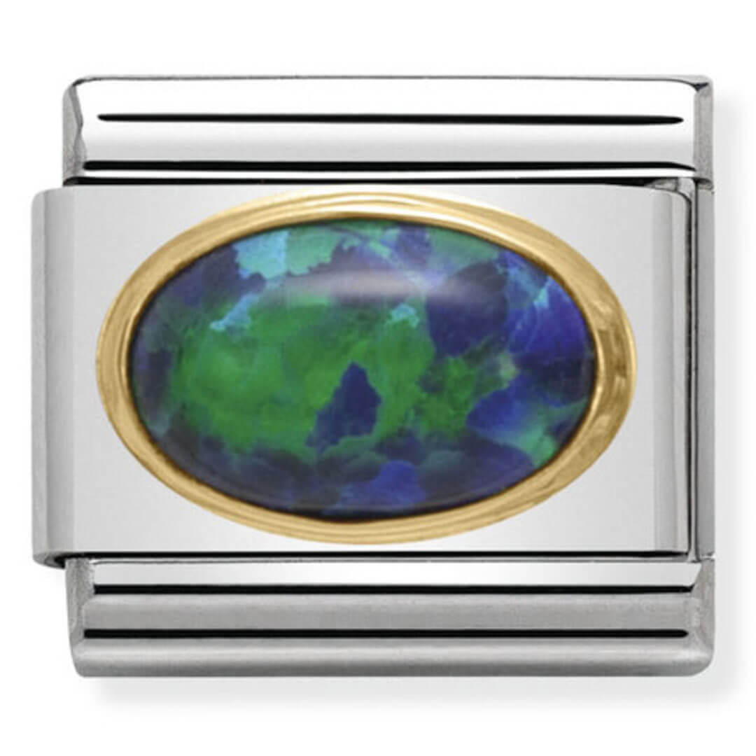 Nomination Gold Oval Green Opal