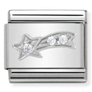 Nomination Silver Shooting Star with White CZ