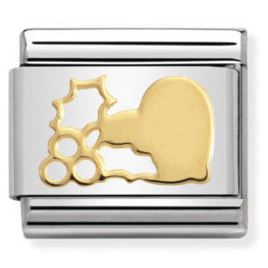 Nomination Gold Heart with Holly