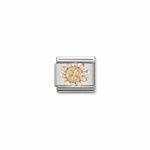 Nomination Rose Gold – Sun with Yellow CZ