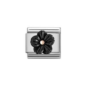 Black flower Nomination charm