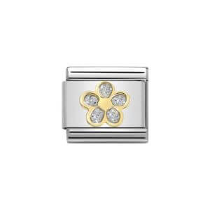 Nomination glitter flower charm