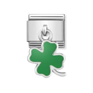Nomination Classic Green Four leaf Clover Drop Charm