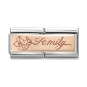 Nomination Rose Gold Family With Flower Double Charm