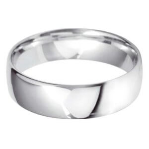 Classic Court Wedding Band - White 6mm