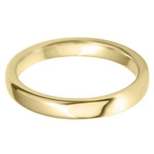 Classic Round Flat Wedding Band - Yellow 6mm