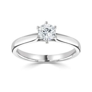 Darling - Platinum Diamond engagement ring  with 0.50ct Round Brilliant cut Diamond Centre