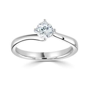 Destiny - Platinum Diamond engagement ring  with 0.70ct Round Brilliant cut Diamond Centre