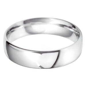 Luxury Court Wedding Band - White 6mm