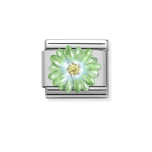 Nomination Silver Green Flower