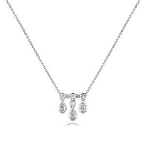 Diamond Droplet Pendant made in 18ct White Gold