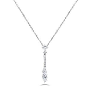 Diamond Flare Drop Pendant made in 18ct White Gold