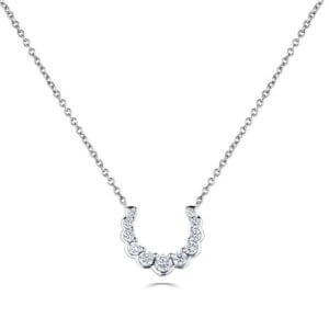 Diamond Horseshoe Drop Pendant made in 18ct White Gold