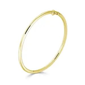 Round Solid Bangle with Hinge made in 9ct Yellow Gold