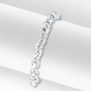 Sterling Silver Handmade Round Belcher Chain Bracelet 7.5 inch