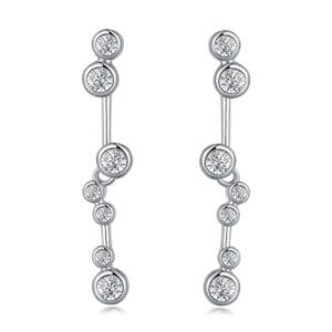 Fei Liu Bubble Drop Earrings in Silver Cubic Zirconia BUB-925R-202-CZ00