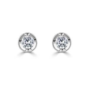 Natural Timeless 2-claw Diamond Stud Earrings made in 18ct White Gold 0.33tdw