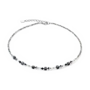 Coeur De Lion Princess Shape Mix necklace black-white 4239/10-1314