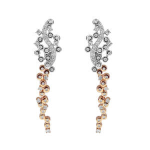 Pre-Owned Diamond Drop Earrings made in 18ct White and Rose Gold