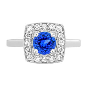 Pre-Owned 18ct White Gold Tanzanite and Diamond ring 1.22ct