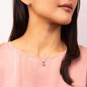 Diamonfire 1ct Cubic Zirconia Gold Plated Silver Necklace - 4 claw set