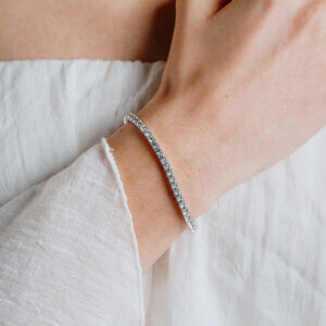 Diamonfire Silver Claw Set Cubic Zirconia Tennis Bracelet