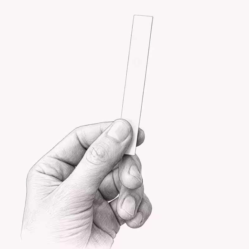 Wrap the paper or string around the base of your finger