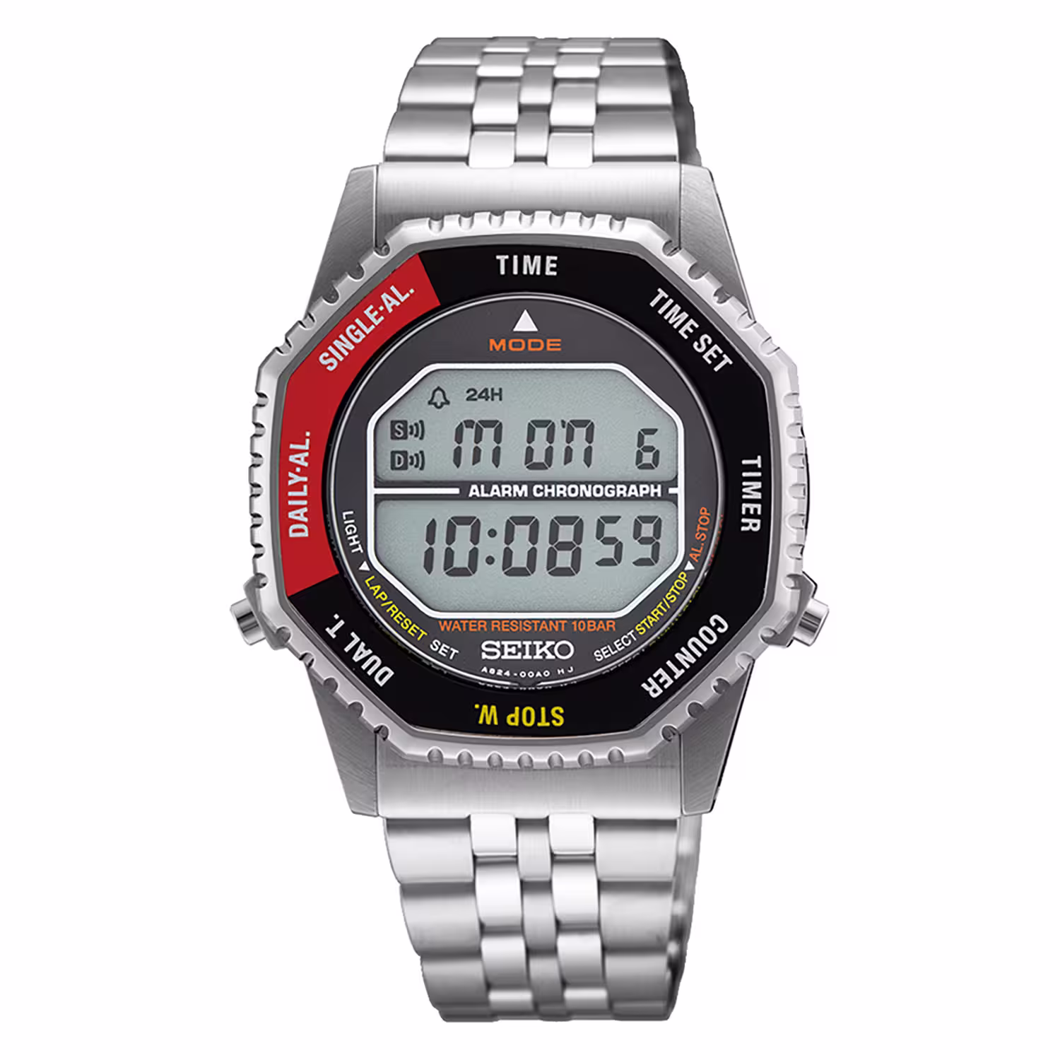 Seiko Men&rsquo;s Digital Quartz Watch in Red & Black SMGG19P1
