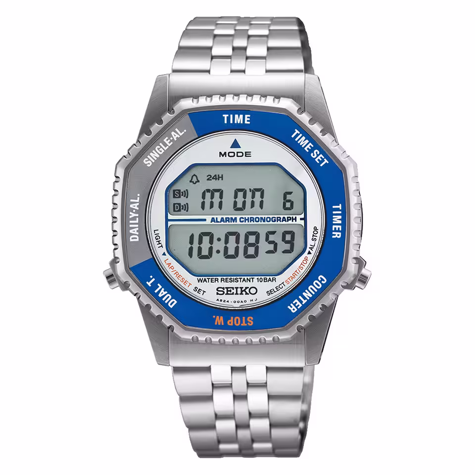 Seiko Men&rsquo;s Digital Quartz Watch in Blue & Silvertone SMGG21P1