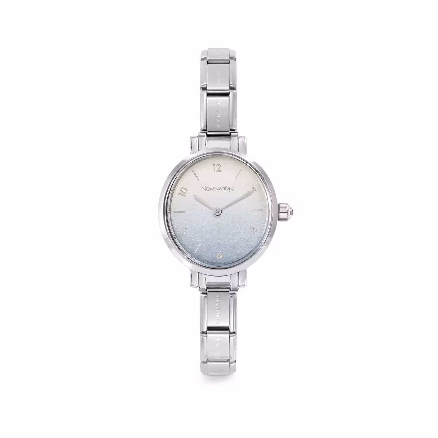 Nomination Classic Stainless Steel Time oval watch, Sunray Fade Pastel Blue 076038/037