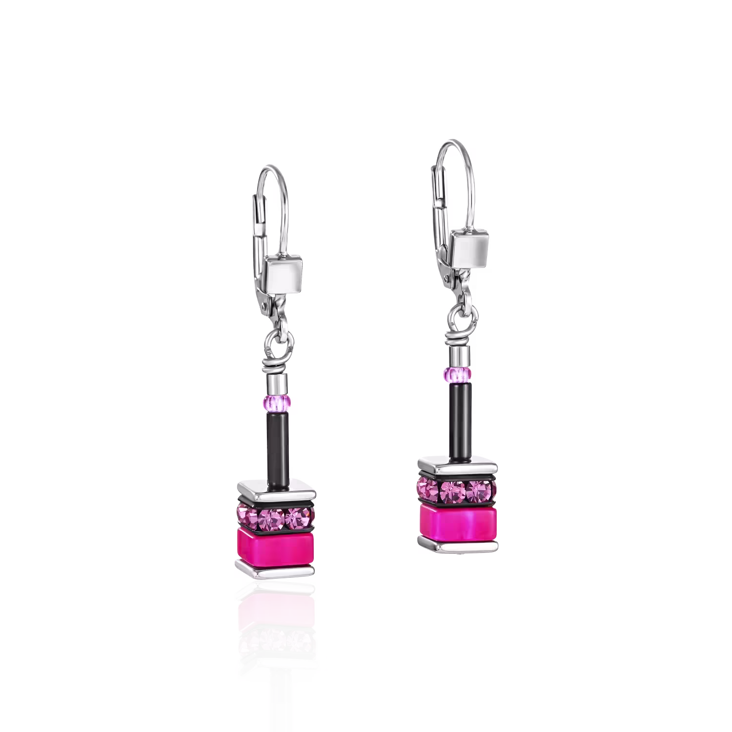 Coeur De Lion GeoCUBE Earrings classic polaris & rhinestone multicolour 4409/20-1500