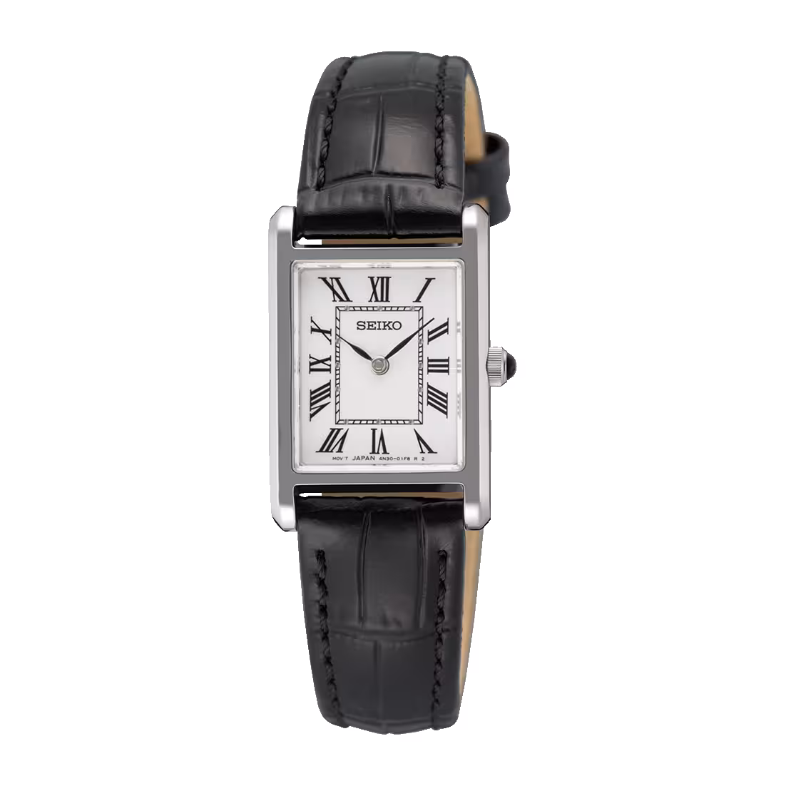 Seiko Ladies Quartz Watch in Silver tone with Leather Strap SWR107P1