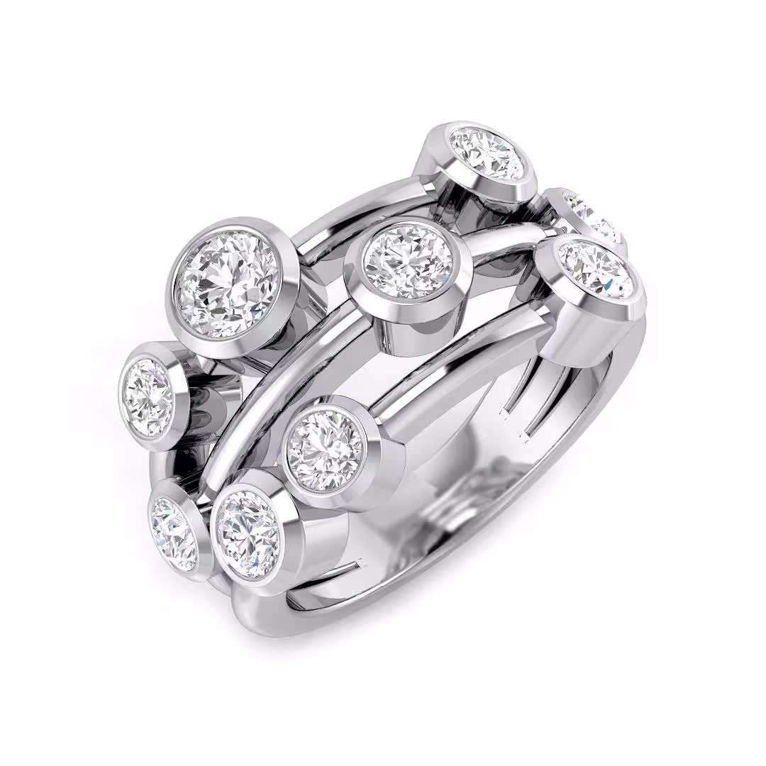 Pre-Owned Diamond Scatter ring made in Platinum