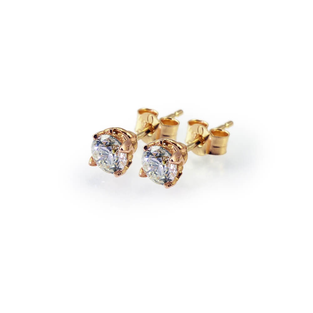 18ct Gold Brilliant Cut Diamond Signature Stud Earrings
