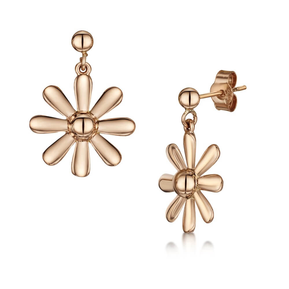 9ct Rose Gold Celtic Daisy Earrings