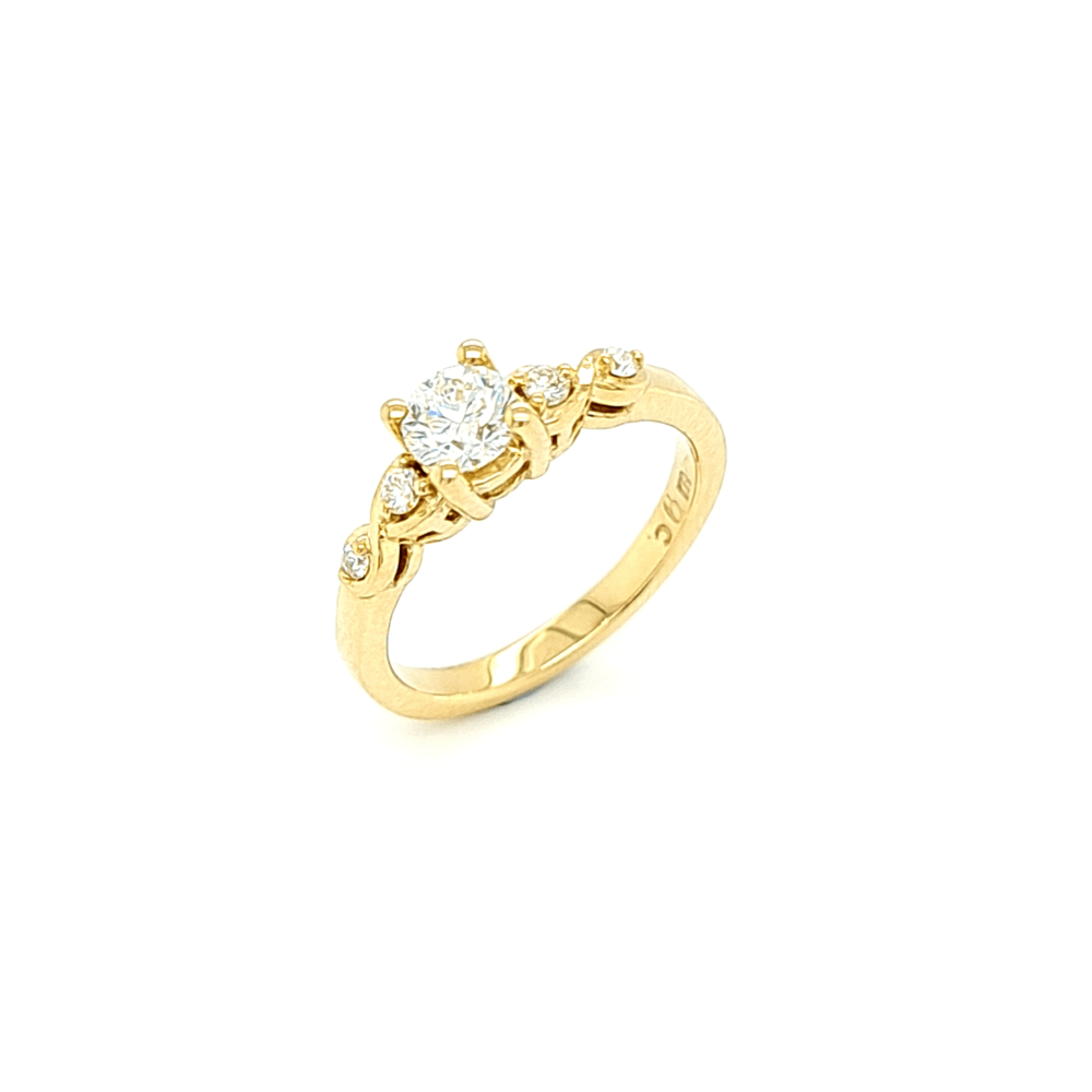 9ct Yellow Gold Diamond 5 Stone Engagement Ring
