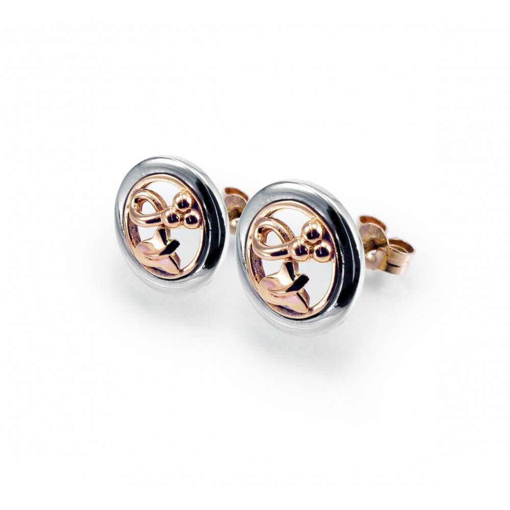 Silver & 9ct Rose Gold Eternal Ivy Earrings